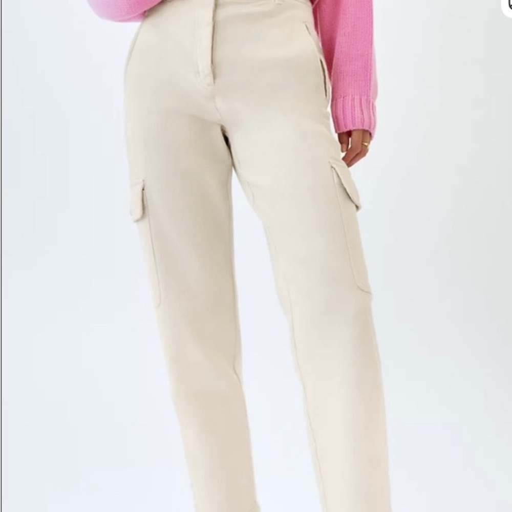 Wilfred Free Modern Cargo Pants, Utility, High Rise, Cream